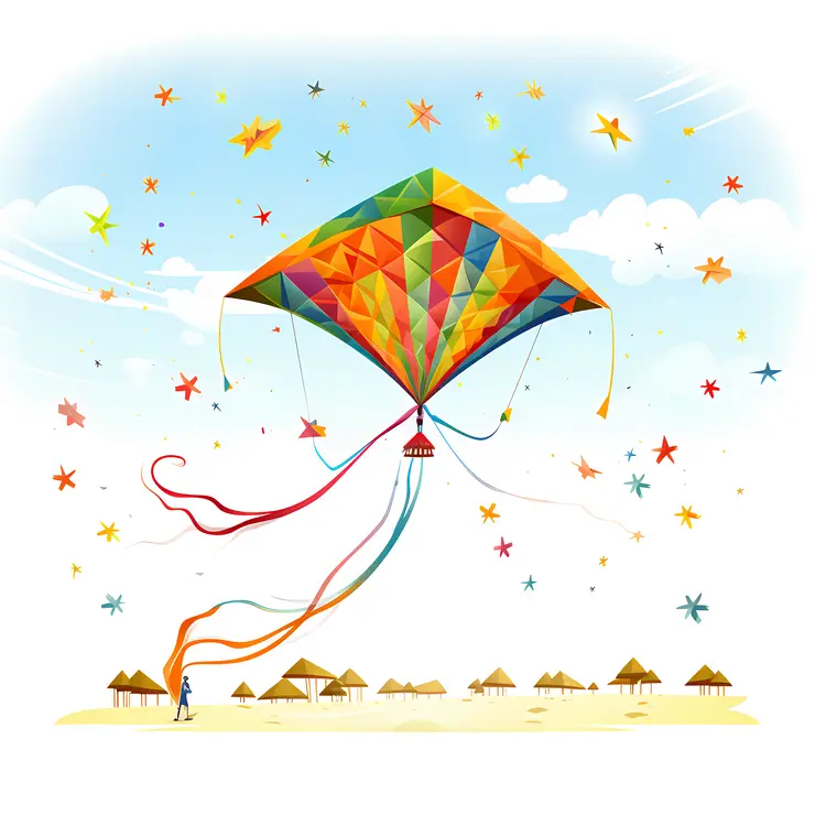 Colorful Kites Flying in the Sky