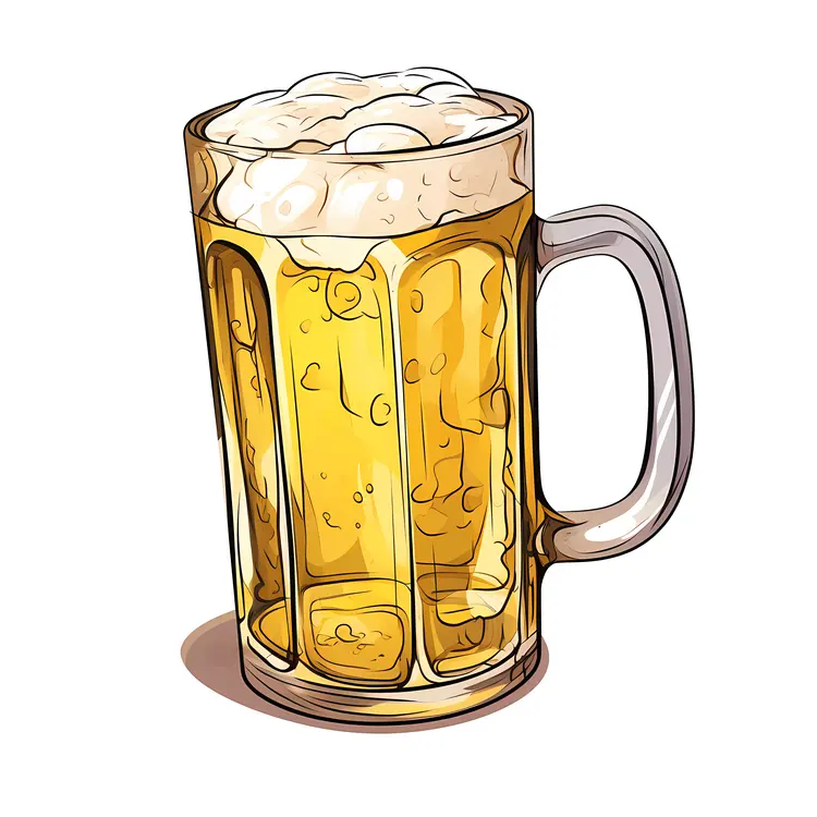 Frothy Beer Mug Illustration