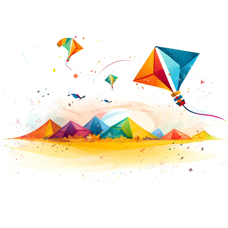 Colorful Kites Flying in the Sky