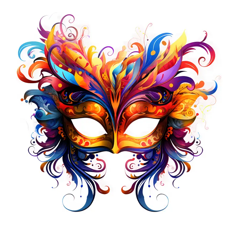Intricate Feathered Carnival Mask