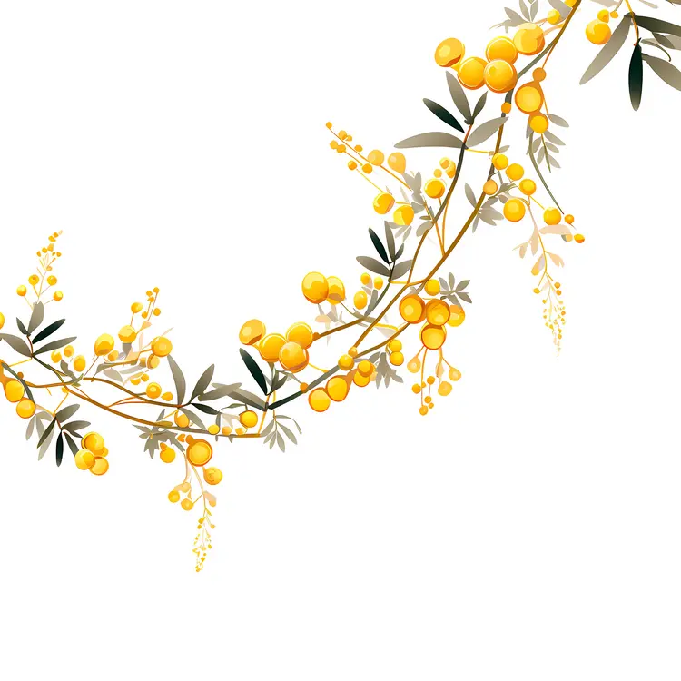 Yellow Flowers on Branch