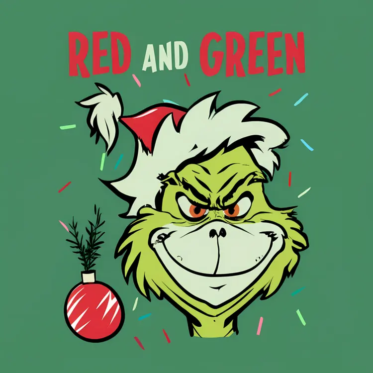 Grinch with Santa Hat and Ornament