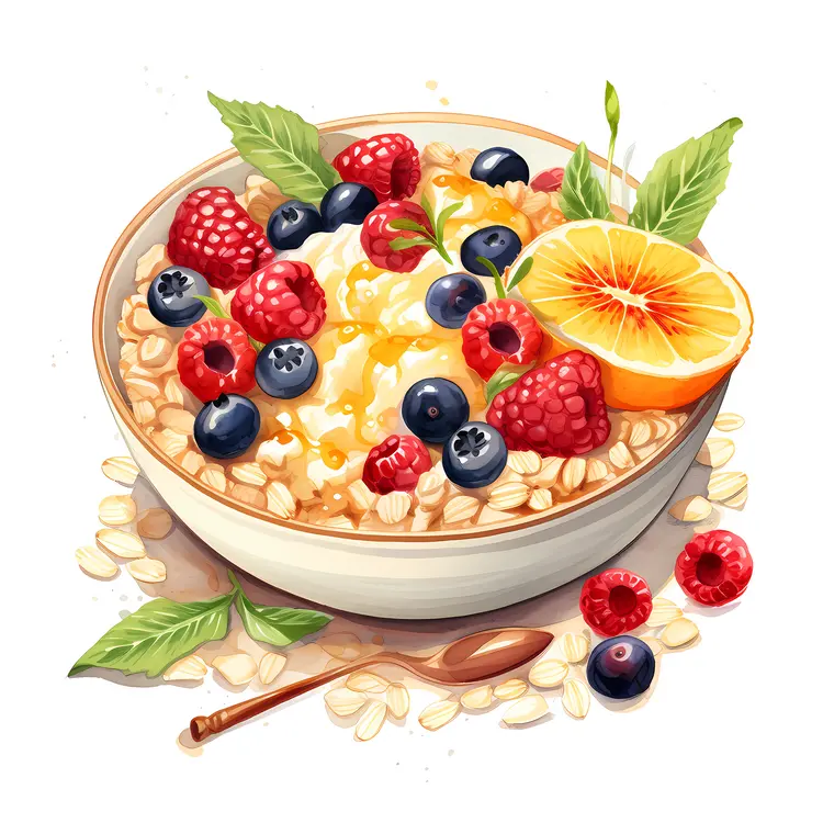Oatmeal with Berries and Oranges