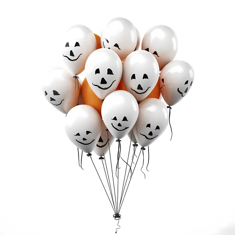 White Ghost Balloons for Halloween Decorations