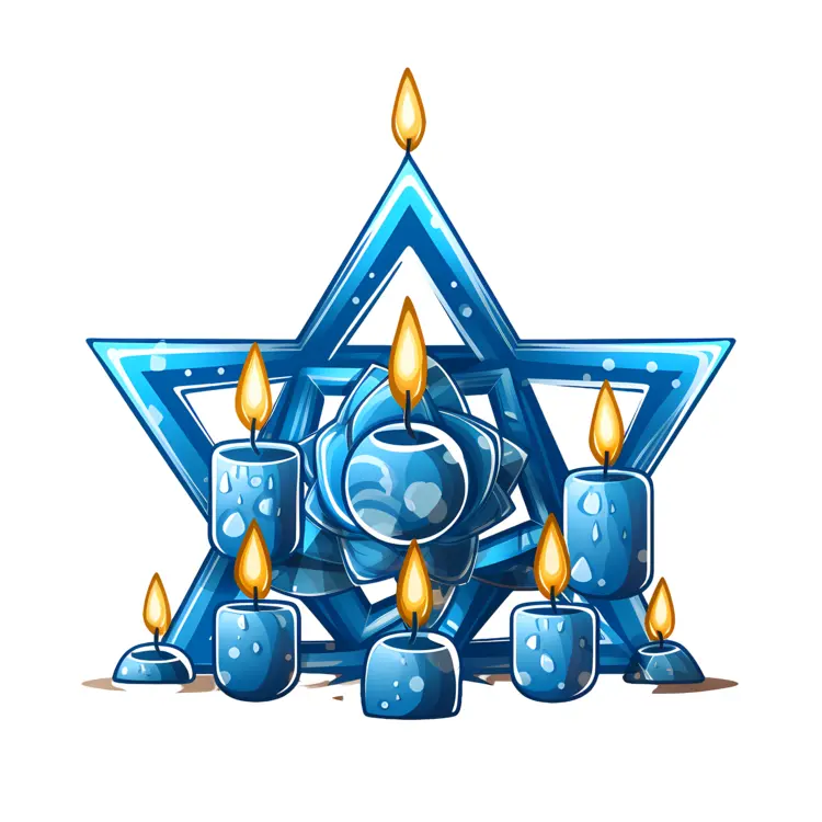 Blue Star with Multiple Candles for Holiday Decoration