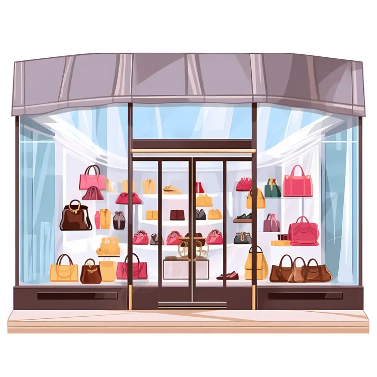 Stylish Handbags Display in Storefront