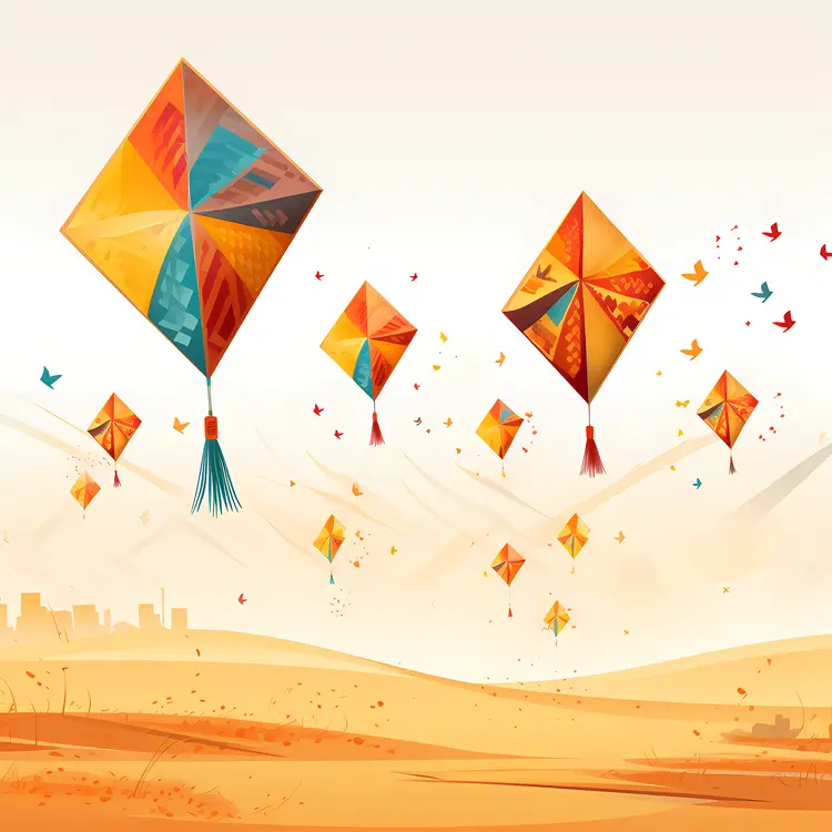 Colorful Kites Flying in the Sky