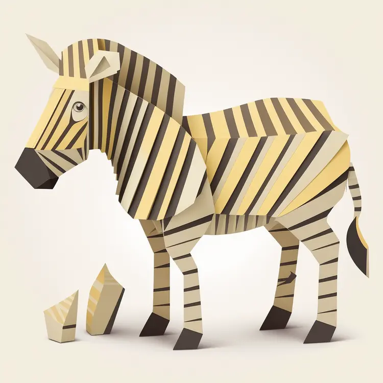 Origami Zebra with Stripes