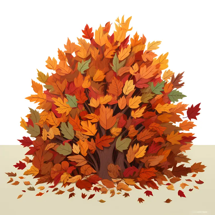Bright Autumn Leaves Pile