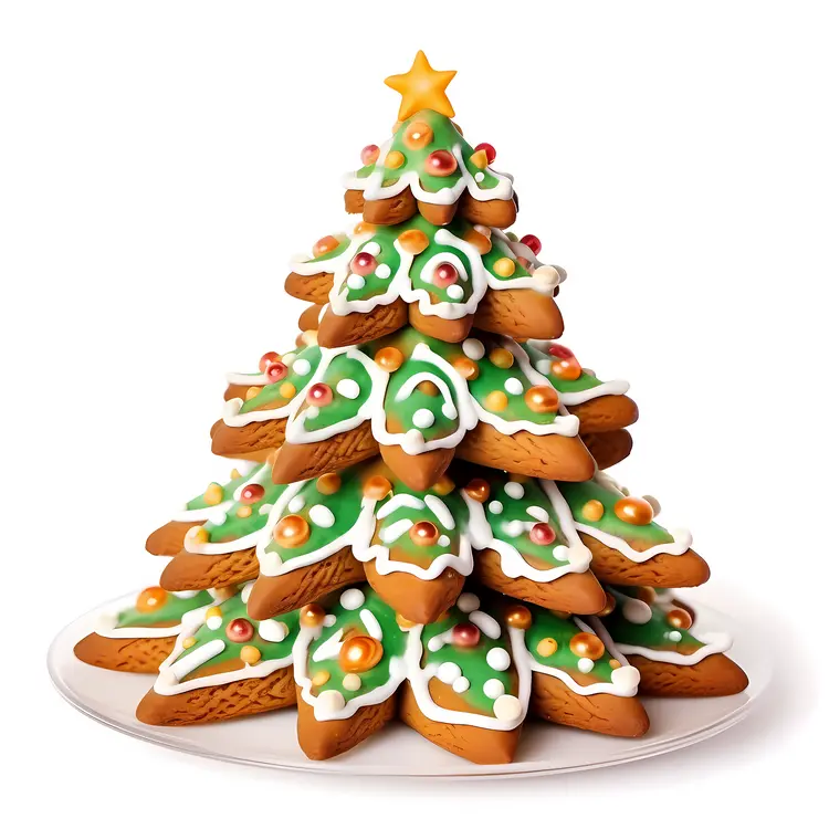 Festive Gingerbread Christmas Tree with Icing