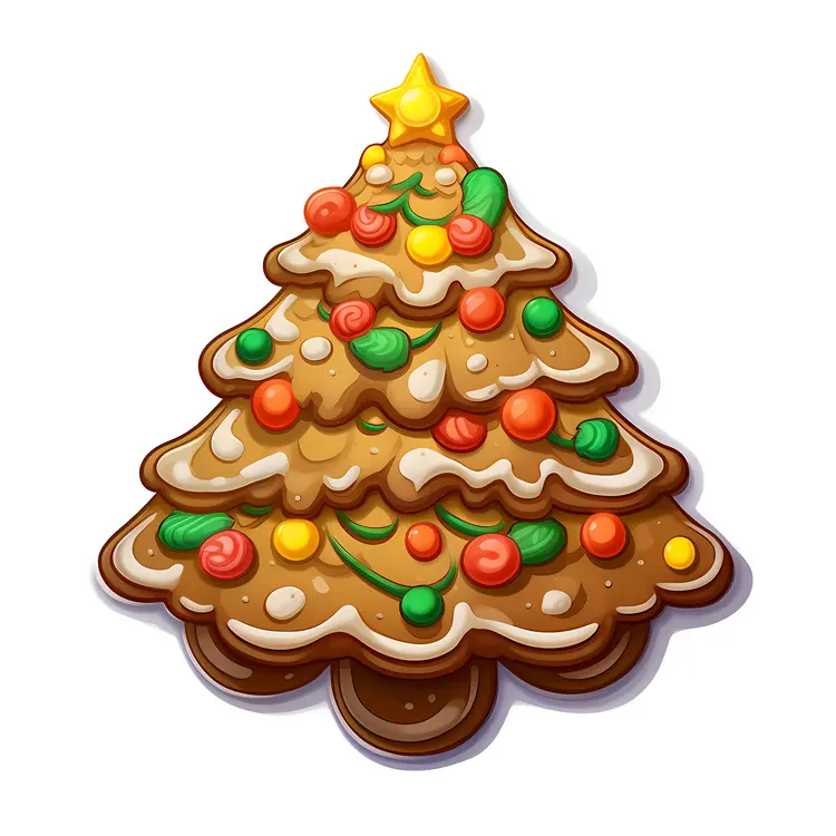 Decorated Christmas Tree Cookie