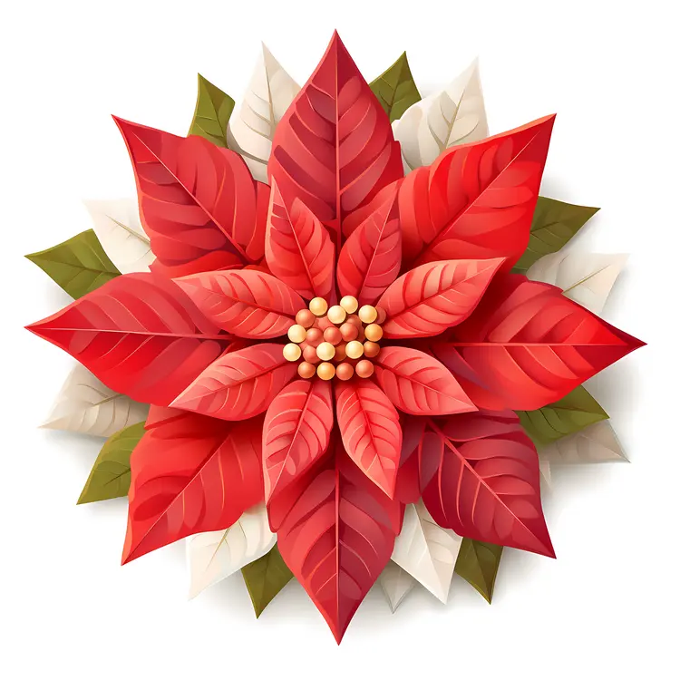Beautiful Red Poinsettia for Christmas Decor