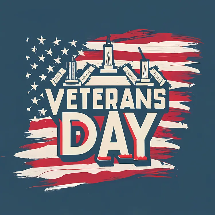 Veterans Day Celebration with American Flag