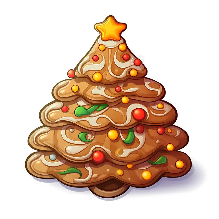Gingerbread Christmas Tree with Star Topper
