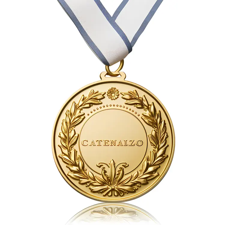 Gold Medal with White Ribbon