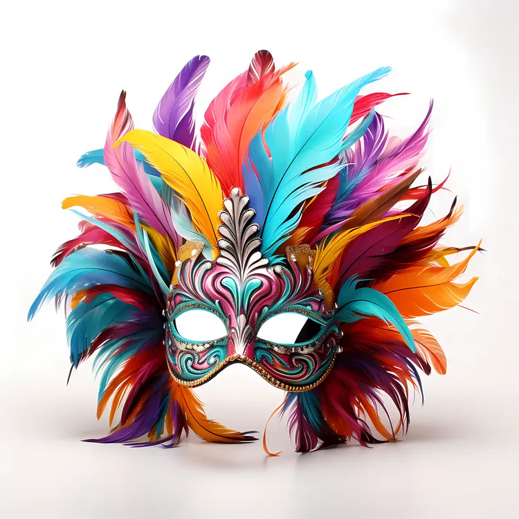 Vibrant Feather Mask for Festival
