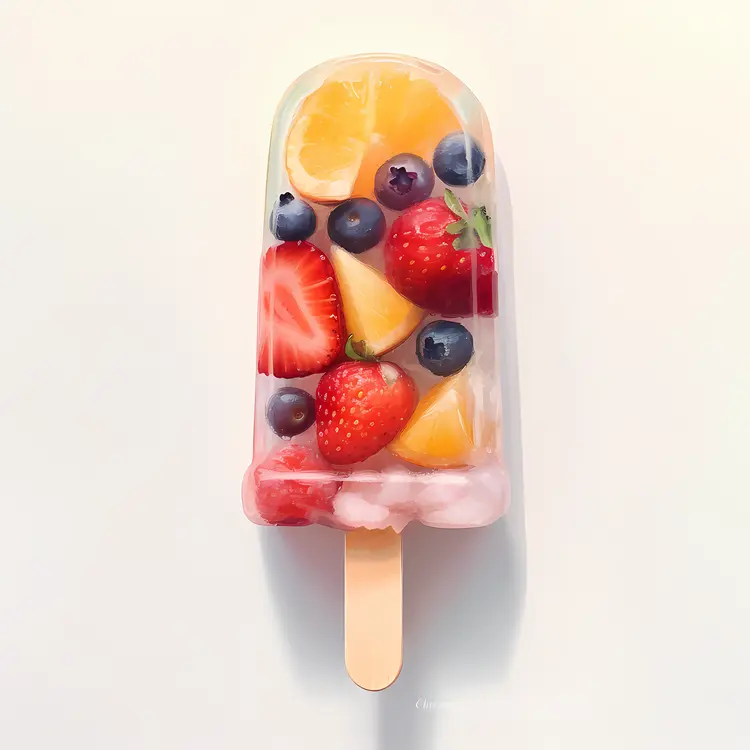 Colorful Fruit Popsicle for a Refreshing Summer Treat
