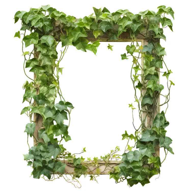 Ivy Frame with Green Leaves for Nature Decoration