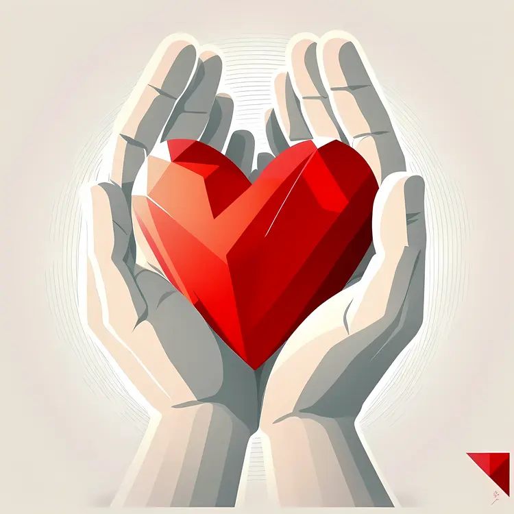 Geometric Heart in Hands