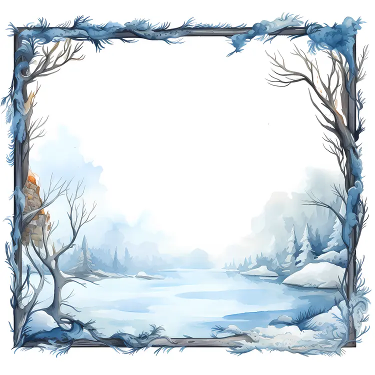 Winter Landscape with Snowy Trees