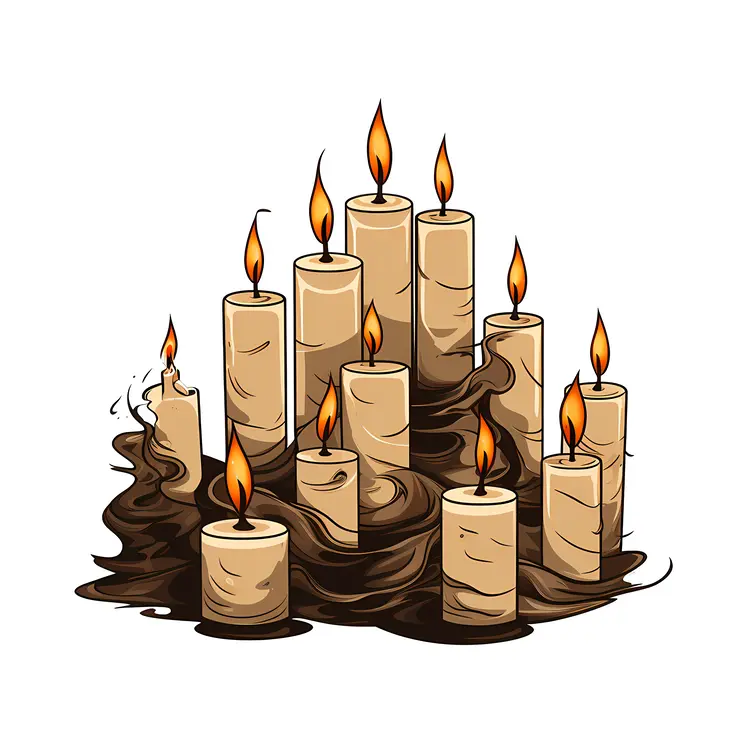 Cluster of Lit Candles