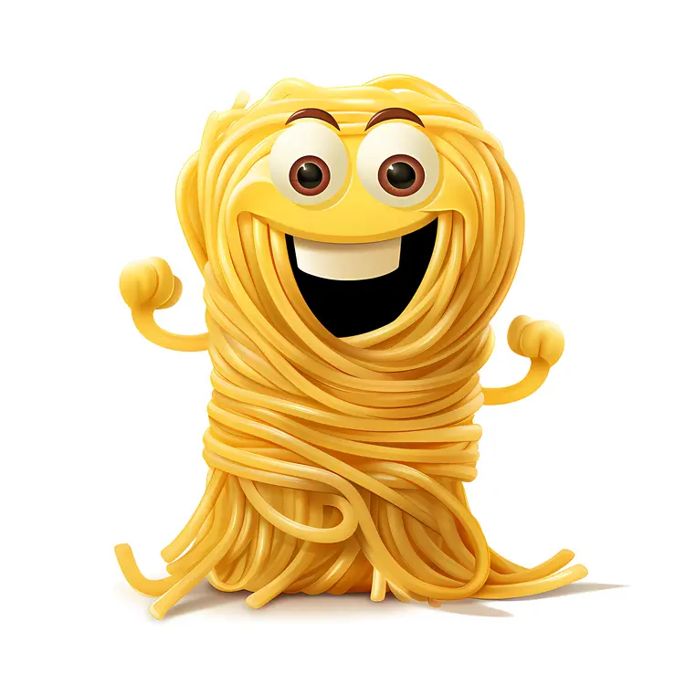 Happy Spaghetti Character