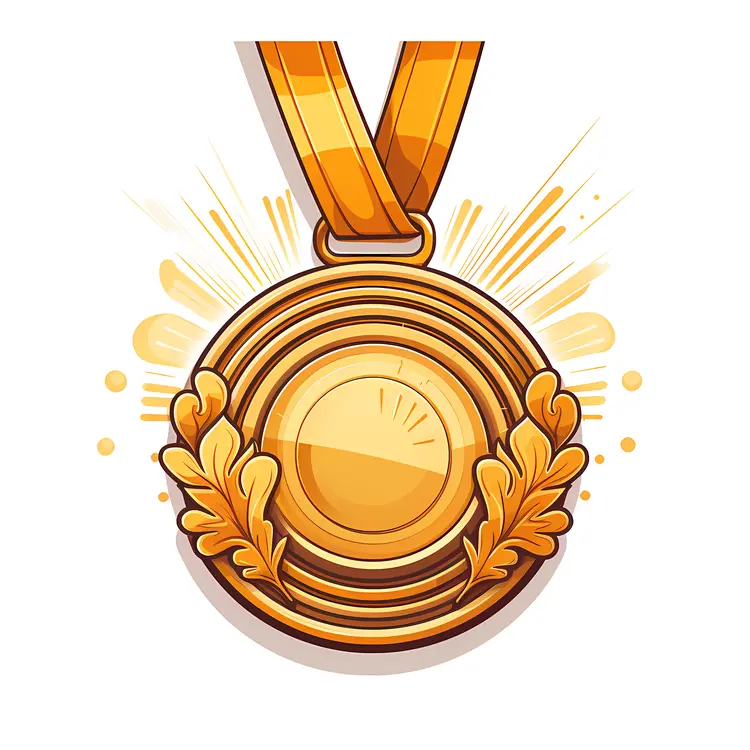 Gold Medal with Laurel Leaves