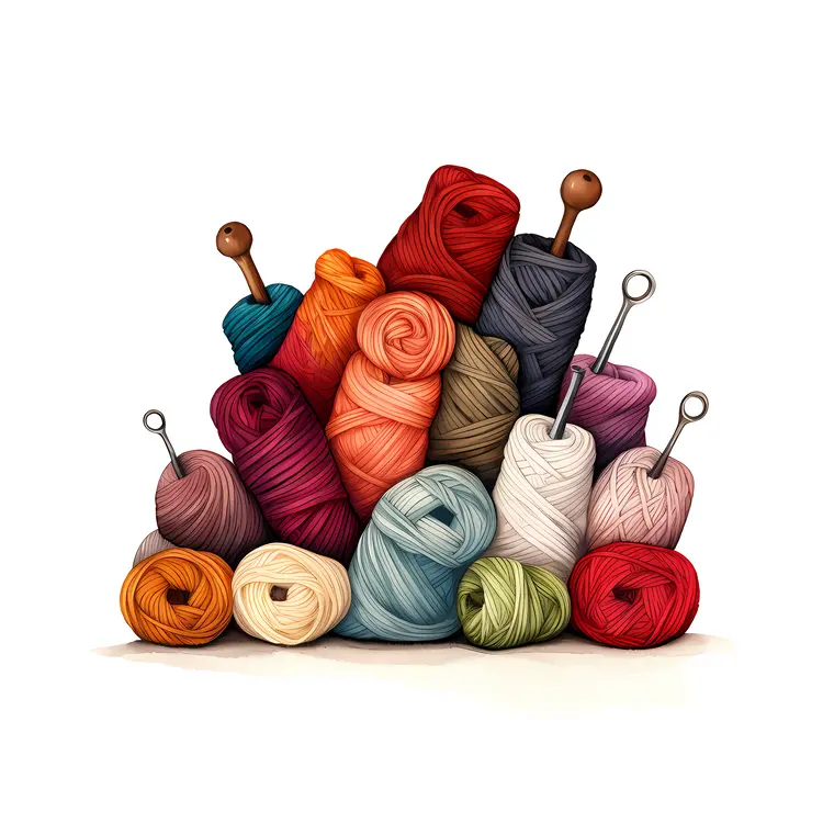 Pile of Colorful Yarn Balls
