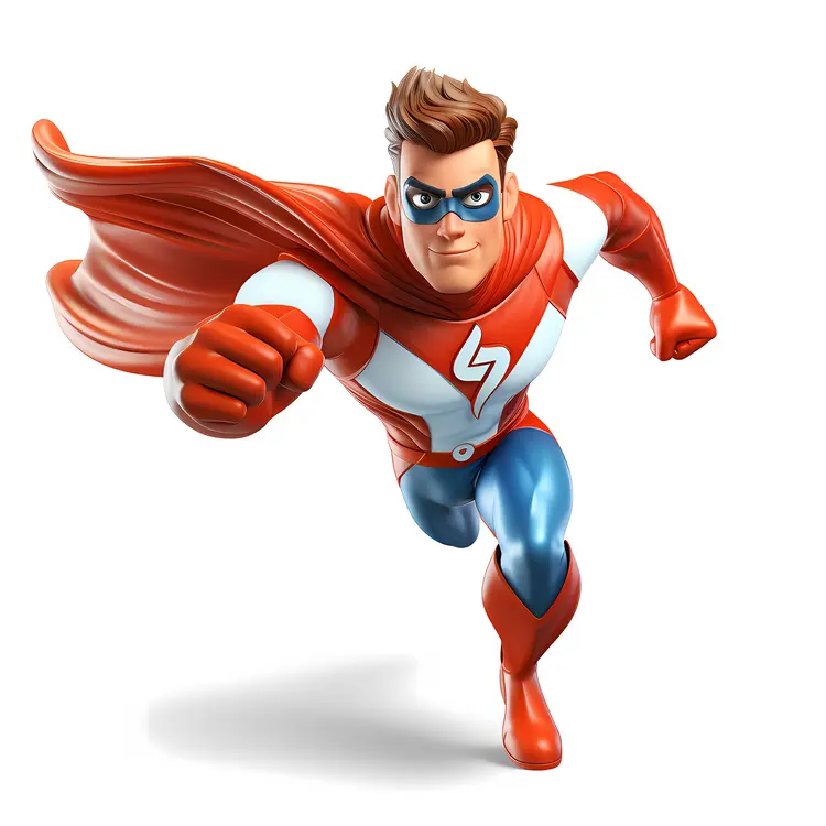 Dynamic Male Superhero in Action Pose