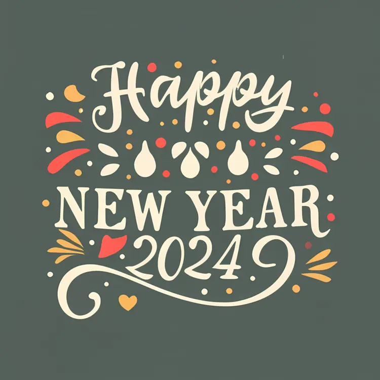 Handwritten Happy New Year 2024