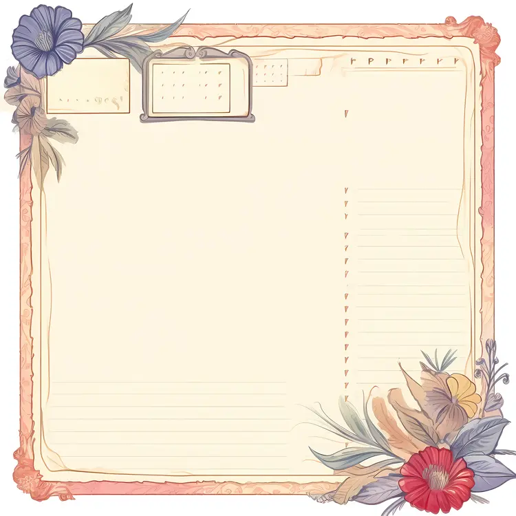Vintage Floral Calendar Design