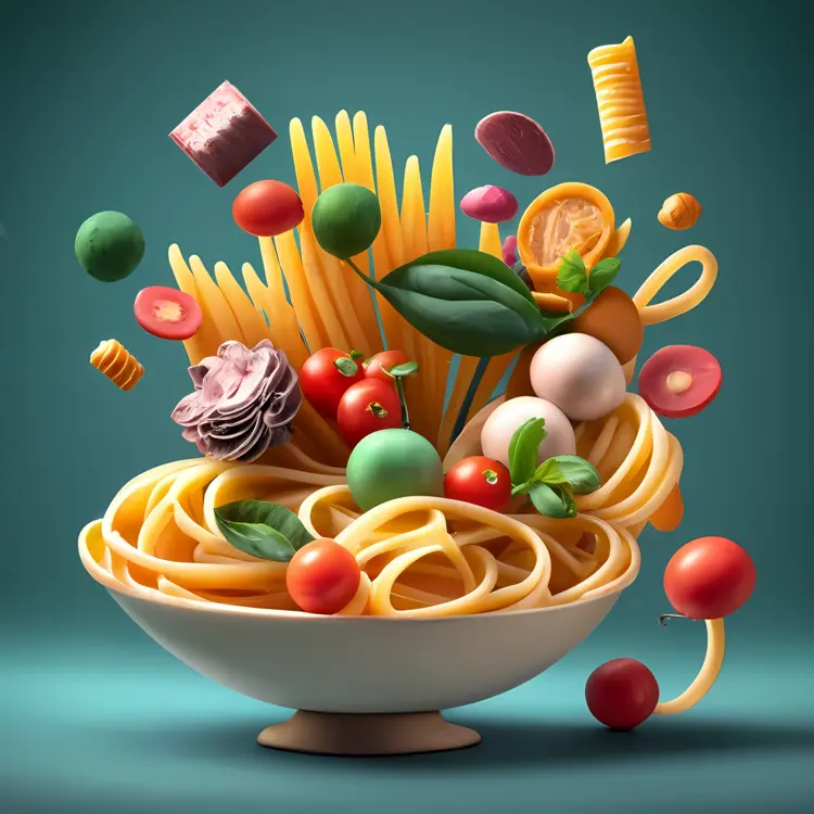 Bowl of Pasta with Fresh Ingredients