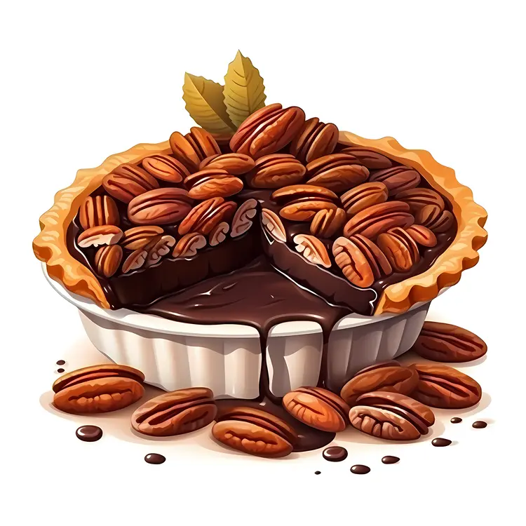 Delicious Pecan Pie with Chocolate Filling