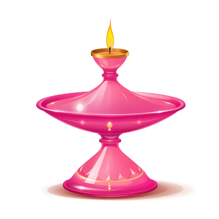 Pink Lamp with Flame