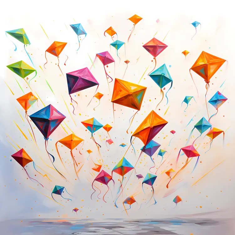 Colorful Kites Flying in the Sky