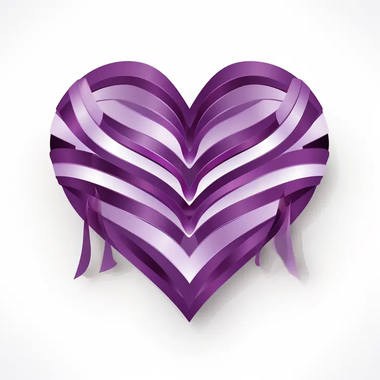 Purple Ribbon Heart for Valentine's Day
