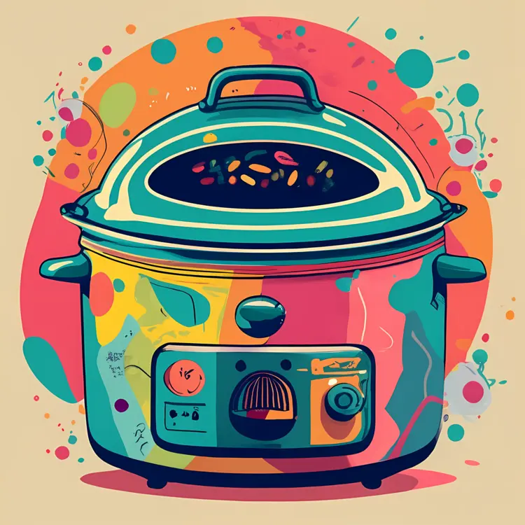 Vibrant Slow Cooker with Food Inside
