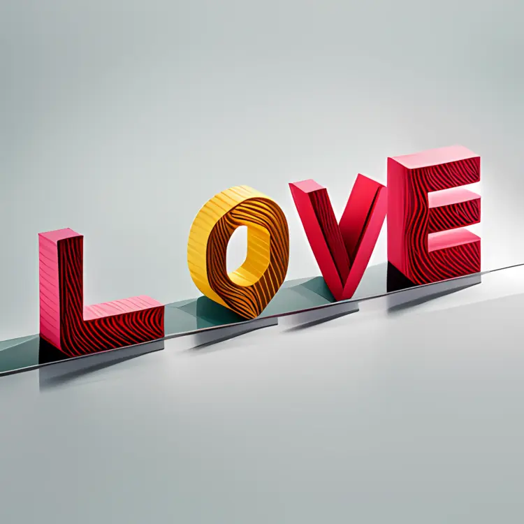 3D Colorful LOVE Letters