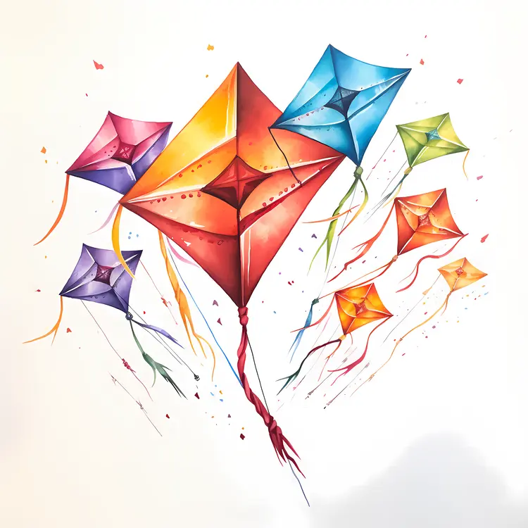 Colorful Kites Flying in the Sky