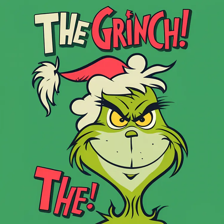 The Grinch Character with Santa Hat