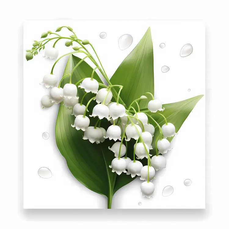 Lily of the Valley with Water Droplets