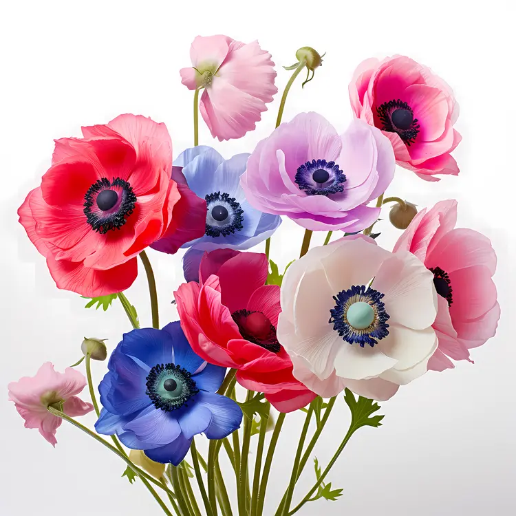 Vibrant Anemone Flowers Arrangement