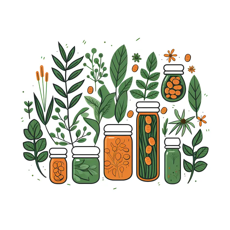 Herbs and Jars Illustration