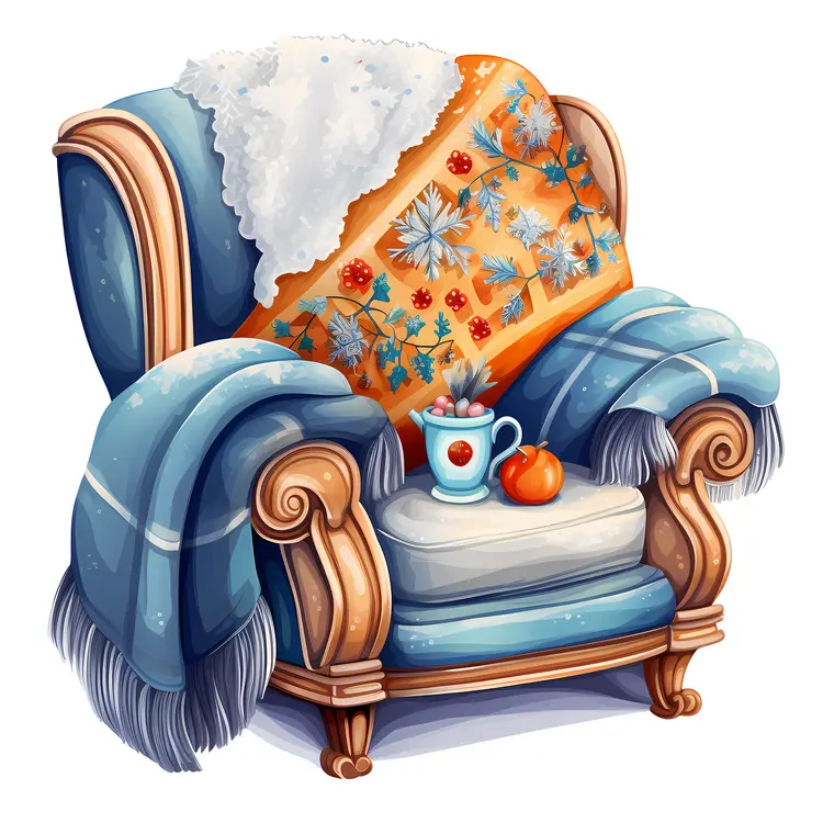 Cozy Armchair with Blanket