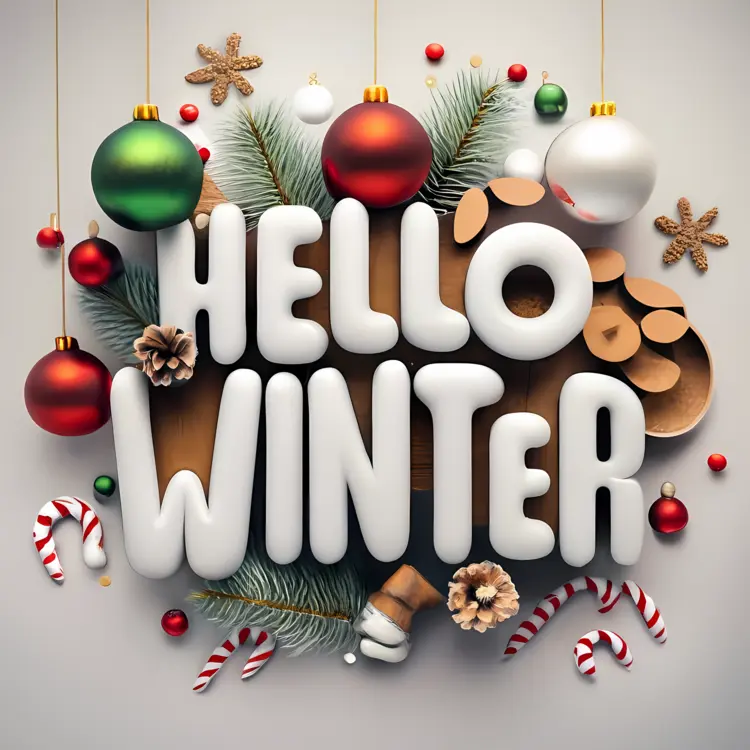 Hello Winter with Festive Decorations