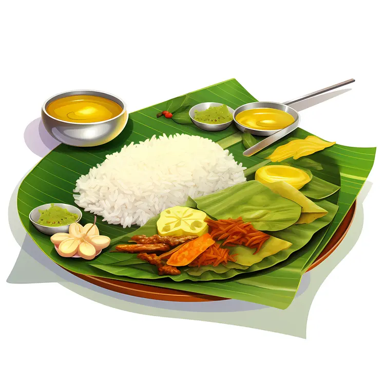 Traditional South Indian Banana Leaf Meal