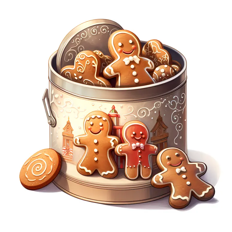Tin of Gingerbread Men Cookies