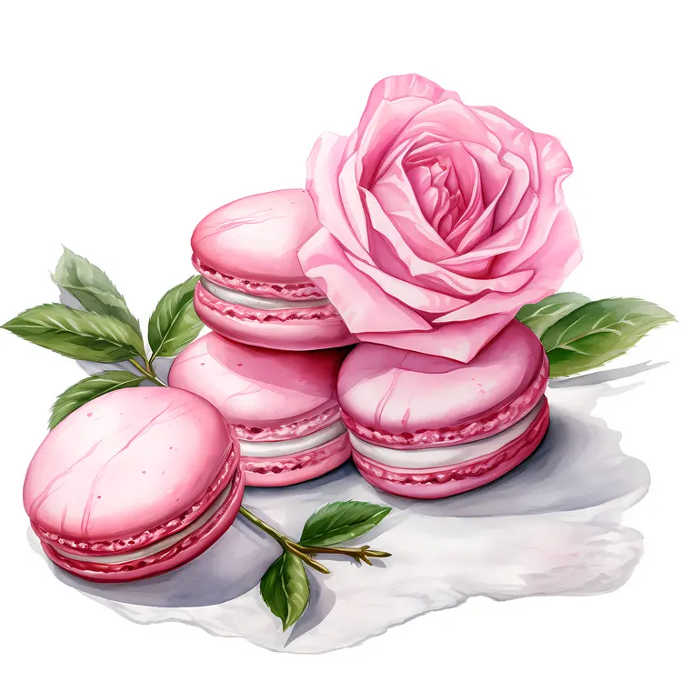 Pink Macarons and Rose Stack