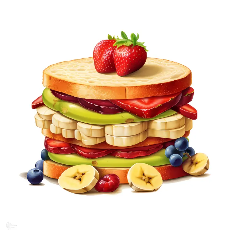 Delicious Fruit Layered Sandwich