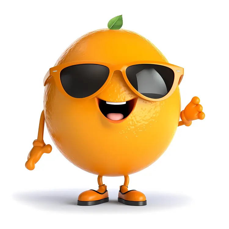 Happy Orange with Sunglasses